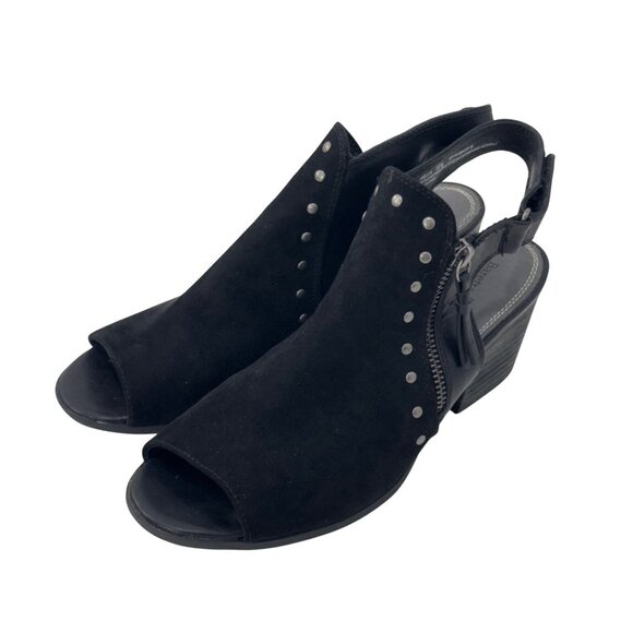 Baretraps Womens Black Open-Toe Slingback Sandals SZ 10 Stud Accent Side Zippers - Picture 11 of 13